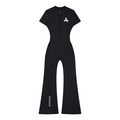 KRW050 KRW x Chunq Women’s Tight Flared Leg Quarter-Zip Jumpsuit