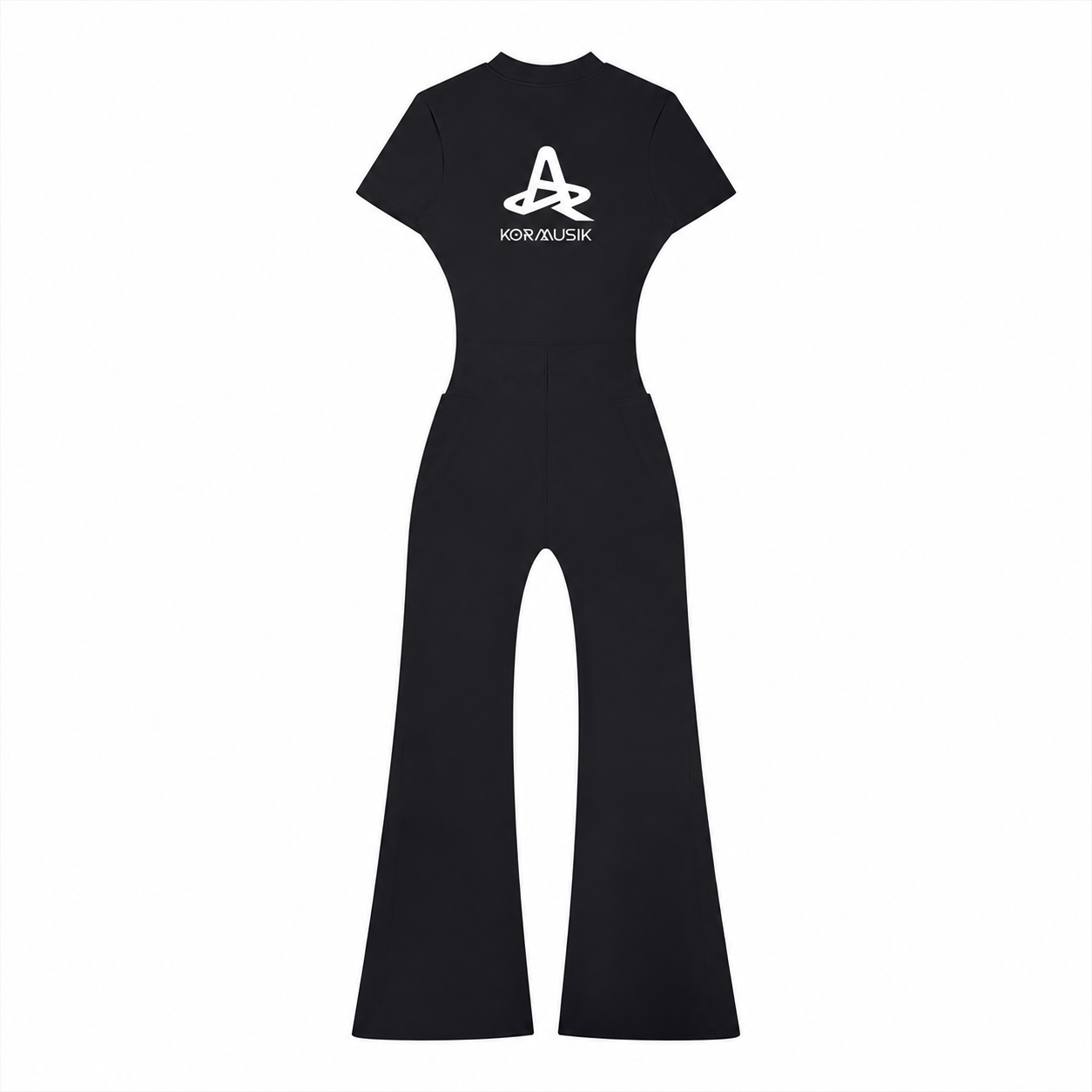 KRW050 KRW x Chunq Women’s Tight Flared Leg Quarter-Zip Jumpsuit