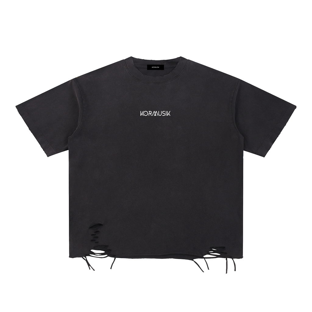 KRW045 Snow Washed Raw-Hem T-Shirt