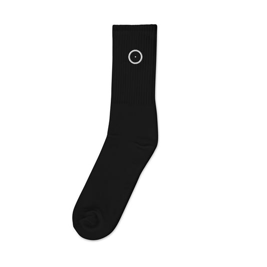 KRW019 Black Embroidered Socks