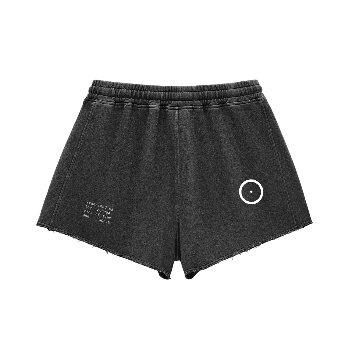 KRW066 Snow Washed Raw Edge Drawstring Woman Shorts